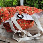 Reusable Cotton Shopping Bag for Purse, Strawberries