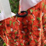 Reusable Cotton Shopping Bag for Purse, Strawberries