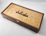 Personalized Large Walnut and Birdseye Maple Veneered Lid with 3 compartments 17"L x 8W x 3.5H