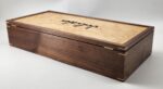 Personalized Large Walnut and Birdseye Maple Veneered Lid with 3 compartments 17"L x 8W x 3.5H