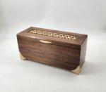 Walnut Tea Box with Kumiko Pattern on the Lid with 4 compartments.