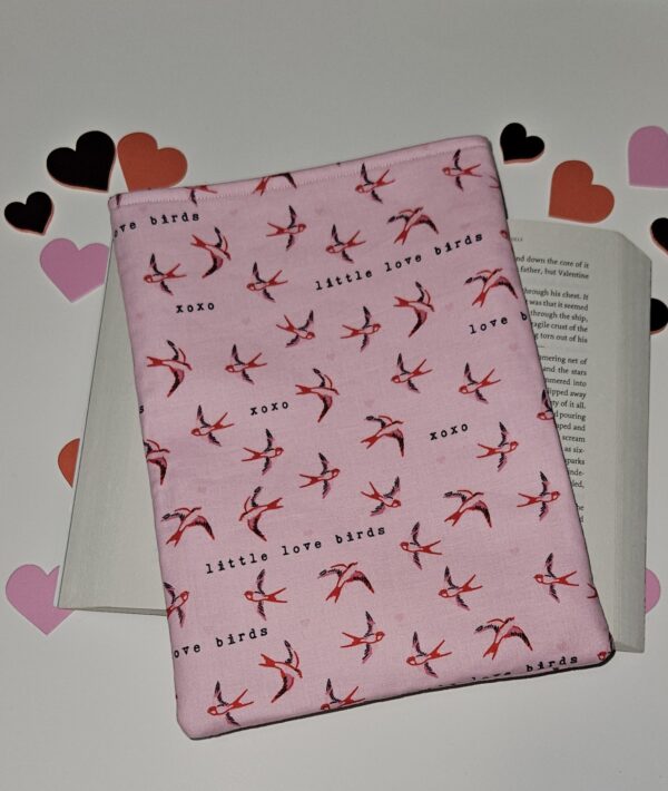 Pink 'Love Birds' Book Sleeve for book lovers