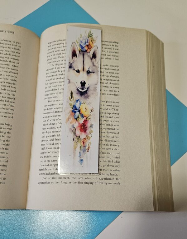 Set of 6 Water Colour Floral Dogs Bookmarks for book lovers, part 2