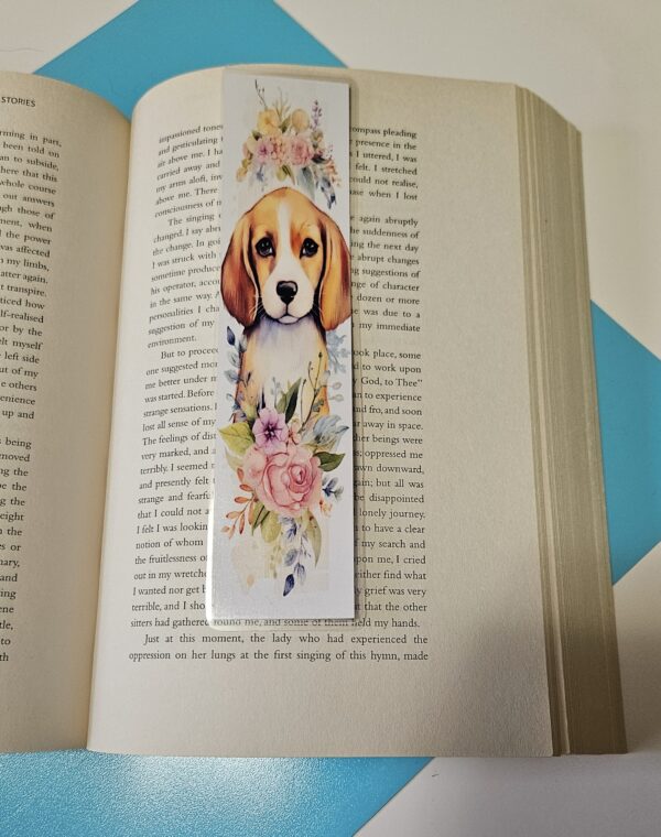 Set of 6 Water Colour Floral Dogs Bookmarks for book lovers, part 2