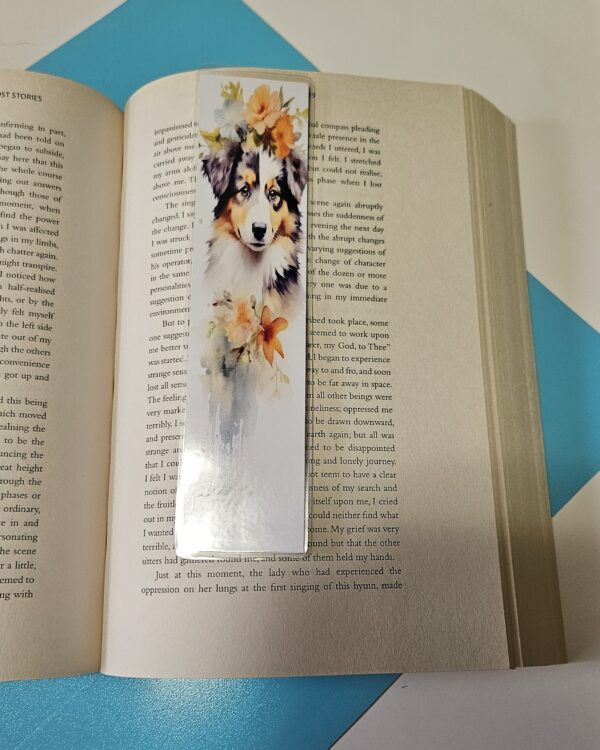 Set of 6 Water Colour Floral Dogs Bookmarks for book lovers, part 1