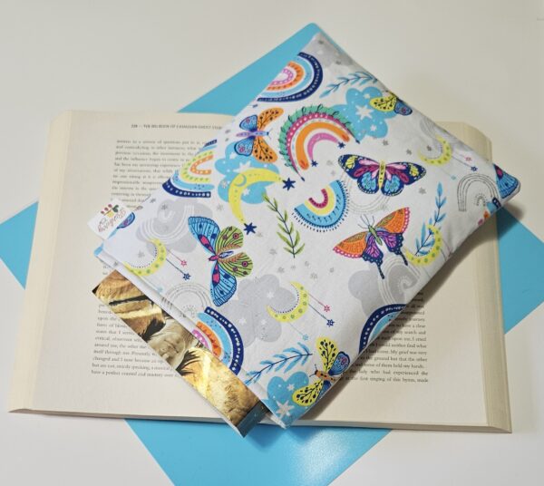 White Butterfly and Rainbows Book Sleeve for book lovers