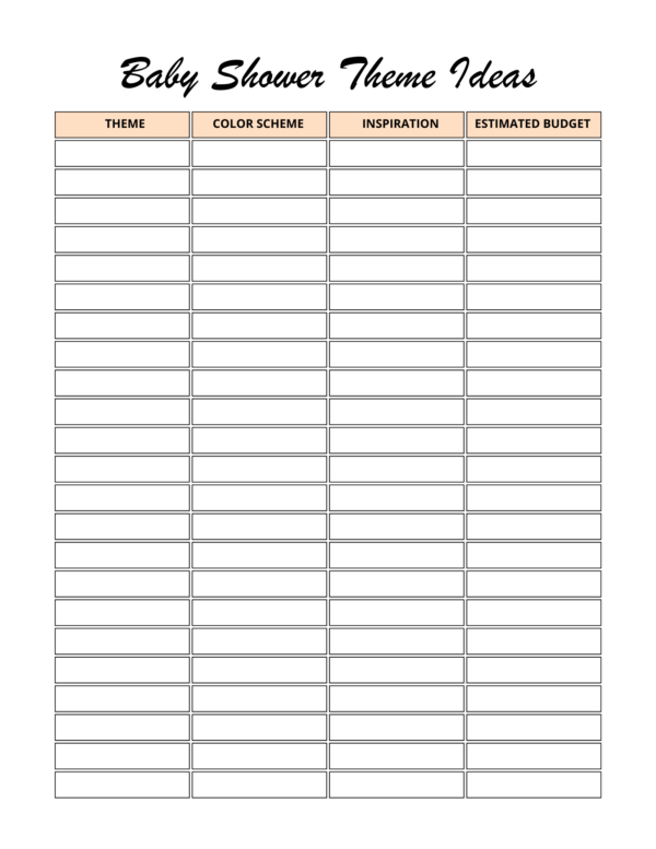 Baby Shower Planner- Digital download