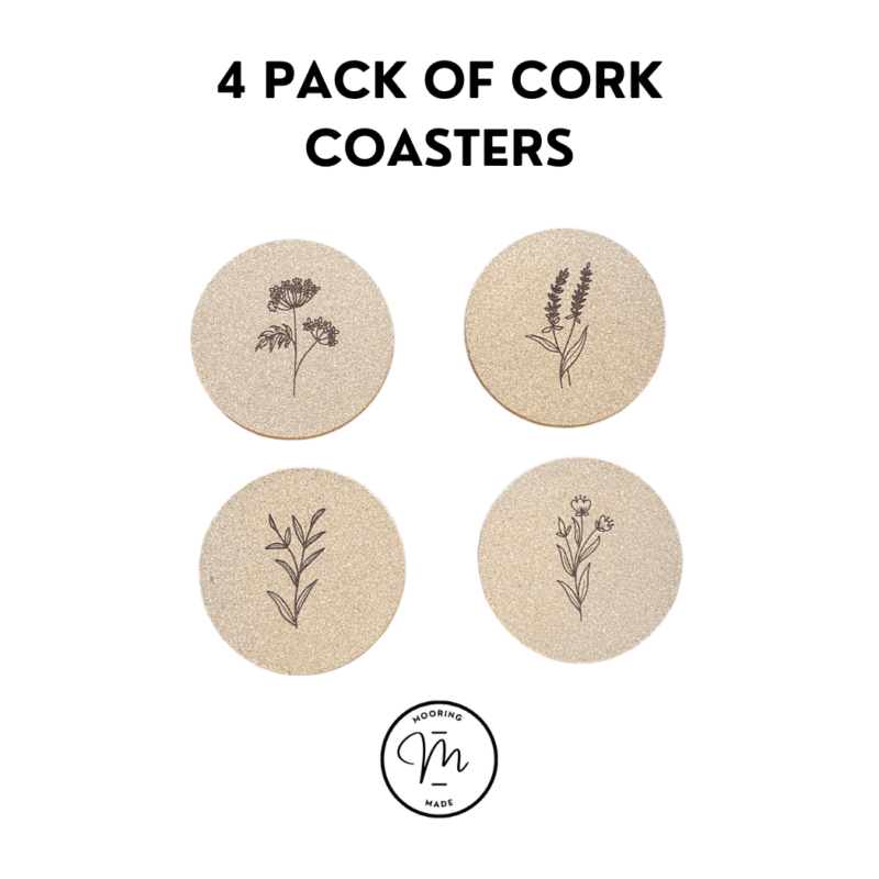 4 PACK OF CORK COASTERS (2)