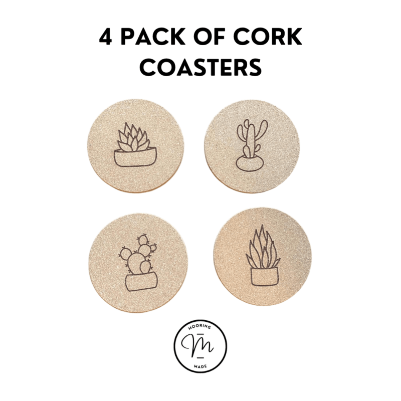 4 PACK OF CORK COASTERS