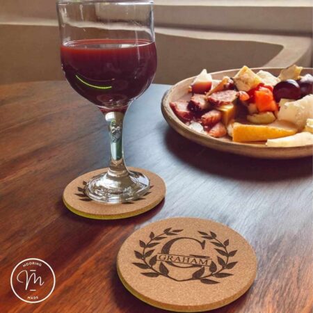 Wreath Monogram Cork Coasters