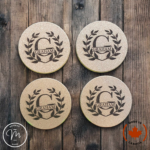 Wreath Monogram Cork Coasters