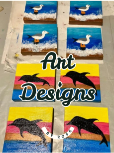 Dolphins Sea Gulls Mini watermark
