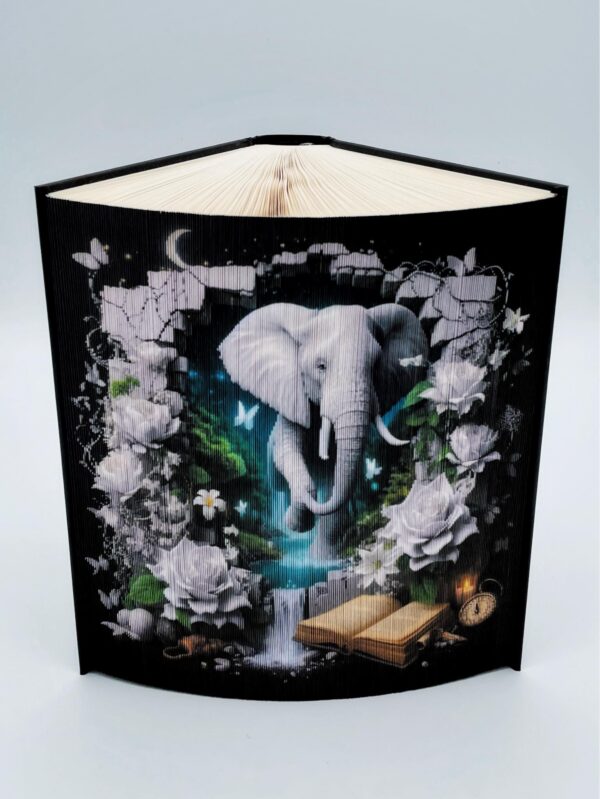3D ELEPHANT BOOK ART - FINISHED BOOK ART