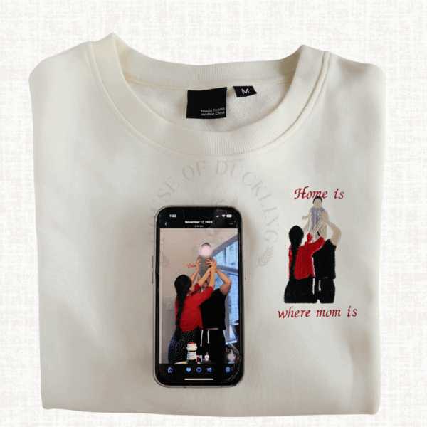 Personalized Embroidered Photo Sweatshirt — Celebrate Mother’s Day & Father’s Day with a One-of-a-Kind Gift