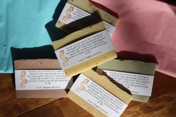 Baby Shower Soap Favors – Custom Mini Soaps with Personalized Labels – Handmade, Eco-Friendly, Unique Baby Shower Gift for Guests