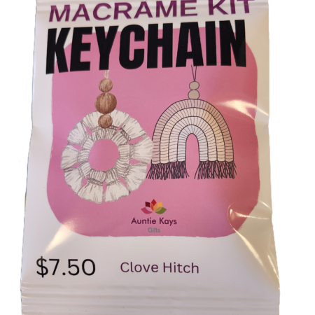 Macrame Keychain DIY Kit - Clove Hitch Red and White
