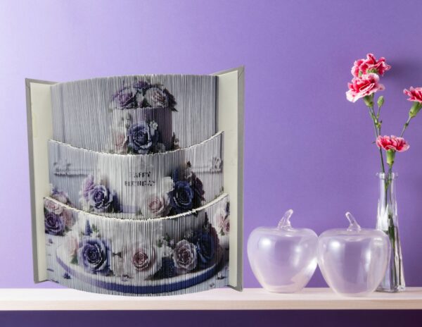3-LAYER BIRTHDAY CAKE - BOOK FOLDING PATTERN - Digital Download