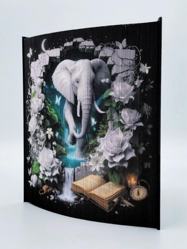3D ELEPHANT BOOK ART - FINISHED BOOK ART