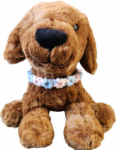 Pet Collar - Macrame - 2 colour Daisy Pattern in Denim Blue and Pink