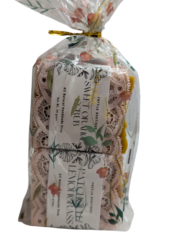 Handmade Soap Gift Set - Sweet Orange Scrub | Patchouli/Lemongrass