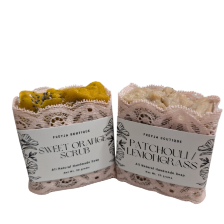 Handmade Soap Gift Set - Sweet Orange Scrub | Patchouli/Lemongrass