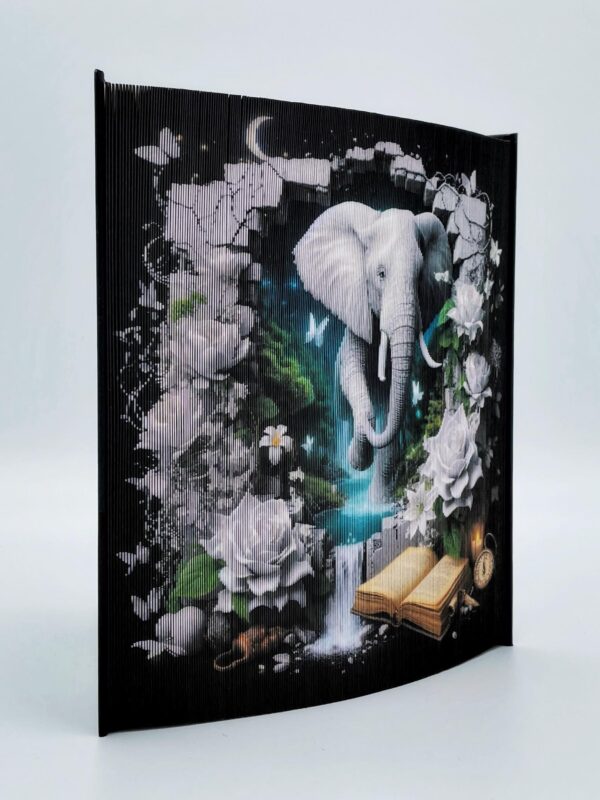 3D ELEPHANT BOOK ART - FINISHED BOOK ART