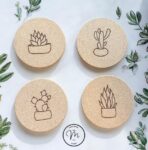 Succulent Cork Coasters- Set of 4