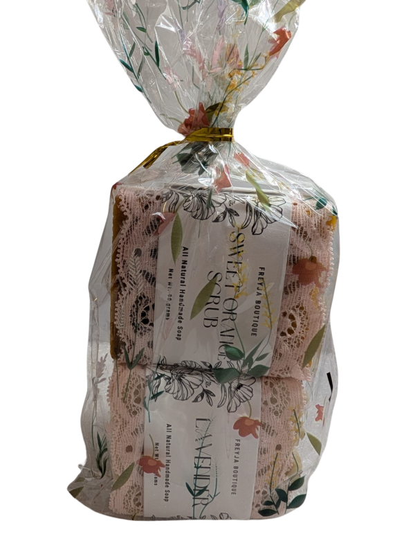 Handmade Soap Gift Set - Sweet Orange Scrub | Lavender