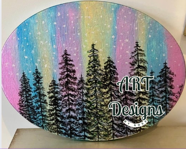Aurora Borealis Forest Print (6"x 8" and 9"x 12")