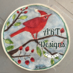 Winter Cardinal Mixed Media Print (11"x 14" and 16"x 20")