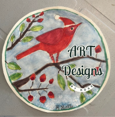 Winter Cardinal Mixed Media Print (5"x 7" and 8"x 10")