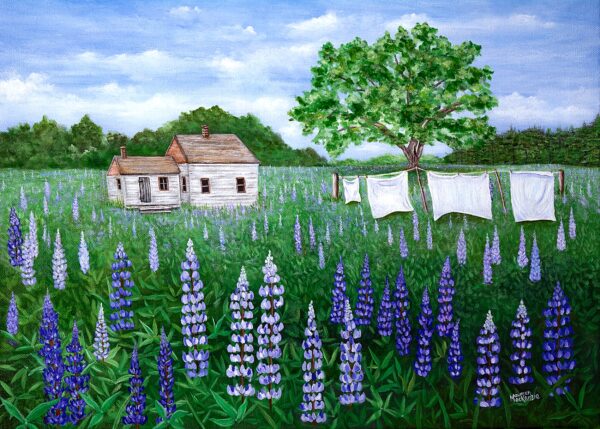 House in a Field Of Lupines Print