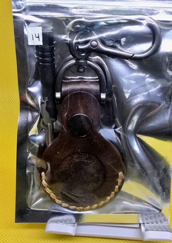 Brown Apple Air Tag Holder Handcrafted from Premium Quality Veg-Tanned Leather