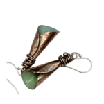 Robins Egg Blue Calla Lily Earrings - Copper & Enamel Floral Dangles