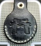 Charcoal Gray Guns Stamped Apple AirTag Holder Handcrafted from Premium Quality Veg-Tanned Leather