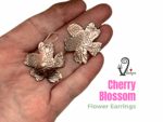 Copper Cherry Blossom Earrings – Handcrafted Nature-Inspired Jewelry