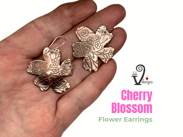 Copper Cherry Blossom Earrings – Handcrafted Nature-Inspired Jewelry