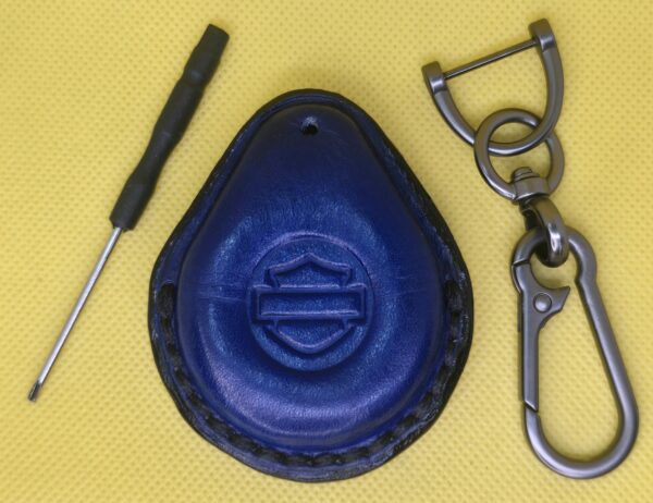 Mahogany Vegetable Tanned Leather Harley Davidson Key Fob Case