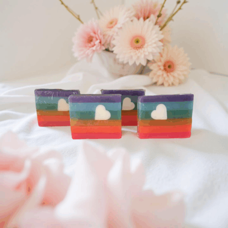 Custom Bridal Shower Rainbow Soap Favour, 110 g.