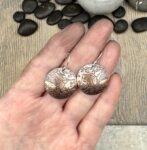 Handmade Round Copper Earrings Hummingbird Design – Boho Shabby Chic Dangles