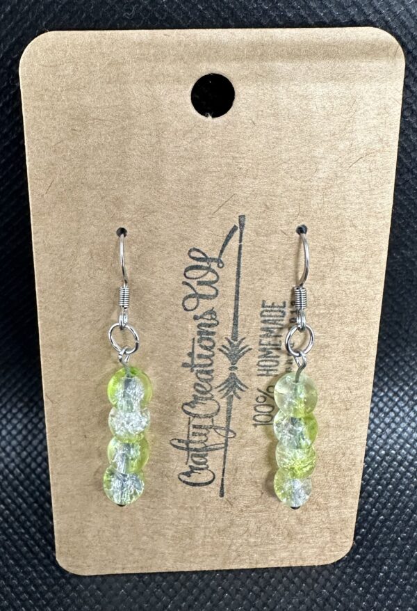 Shattered Marble Earrings - Light Green