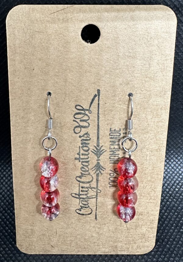 Shattered Marble Earrings - Red