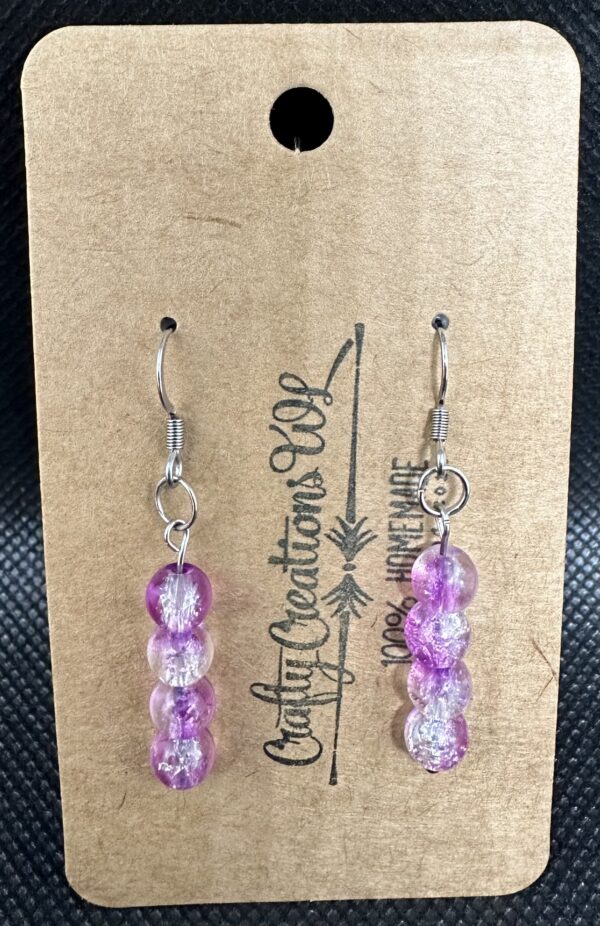 Shattered Marble Earrings - Purple