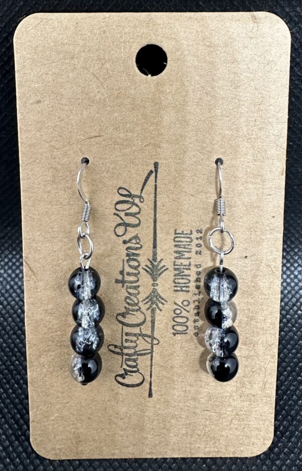 Shattered Marble Earrings - Black