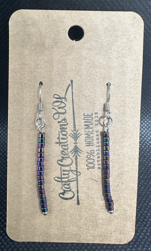 Beaded Earrings - Rainbow Tube