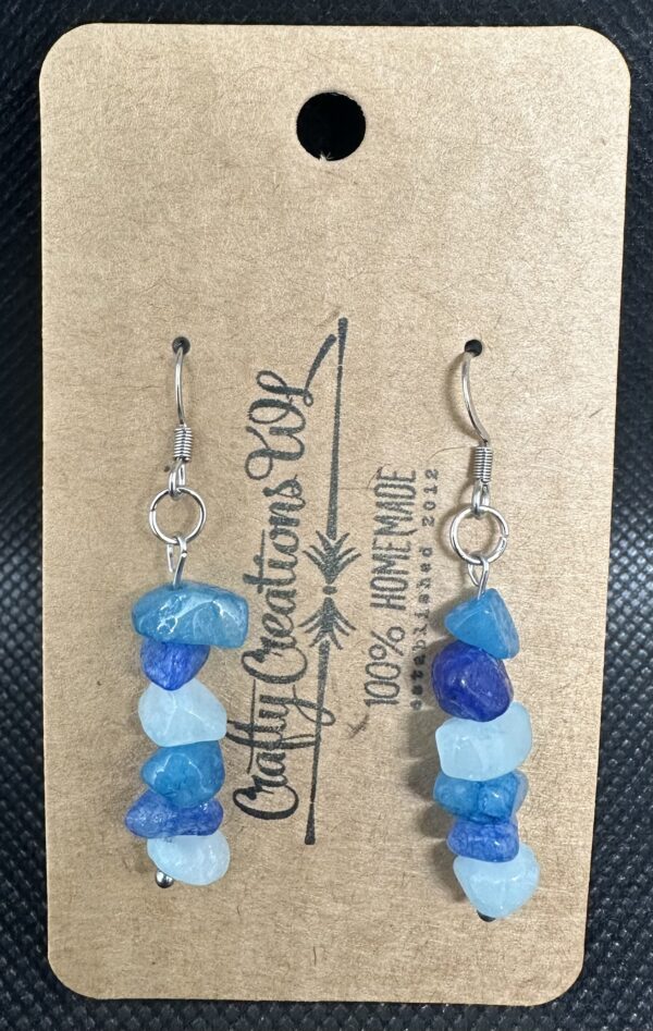 Beaded Earrings - Blue Stone