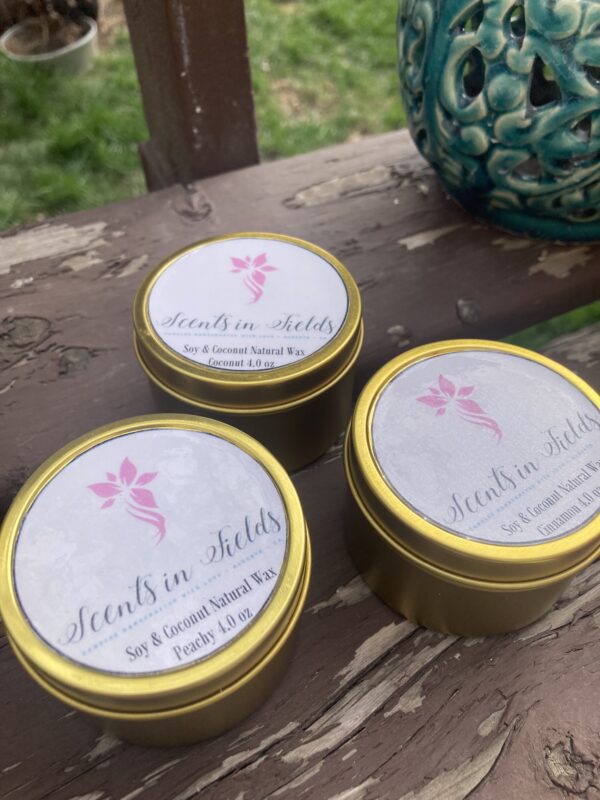 Golden Tin Candle - Trio (by Scents in Fields)