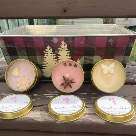 Golden Tin Candle - Trio (by Scents in Fields)