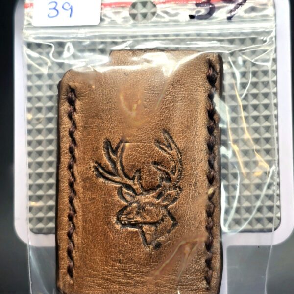 Bic Lighter Holder with Debossed Deer Handcrafted from Premium Veg-Tanned Leather