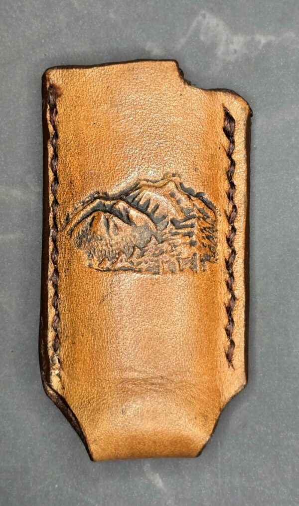 Bic Lighter Holder with Debossed Deer Handcrafted from Premium Veg-Tanned Leather